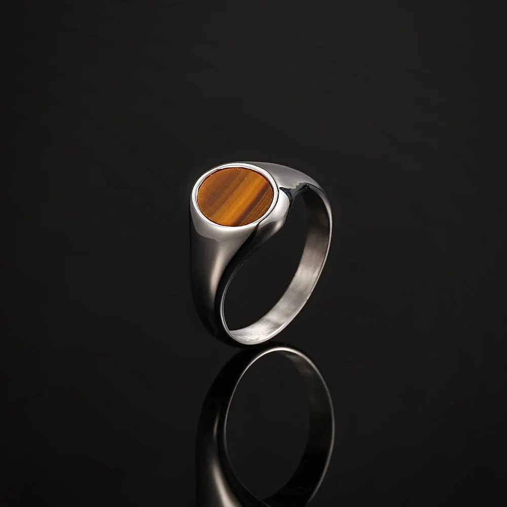 Tigers Eye Signet Ring - Silver