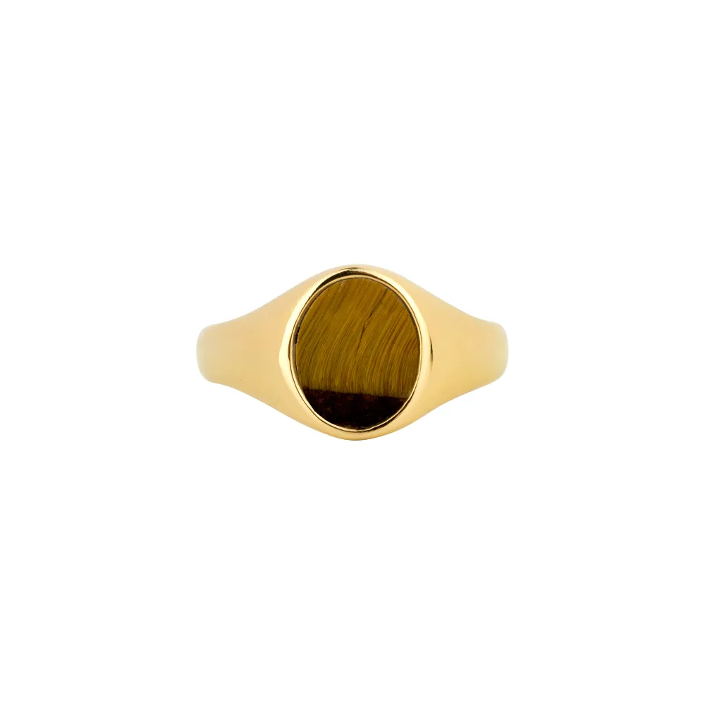 Tigers Eye Signet Ring - Silver