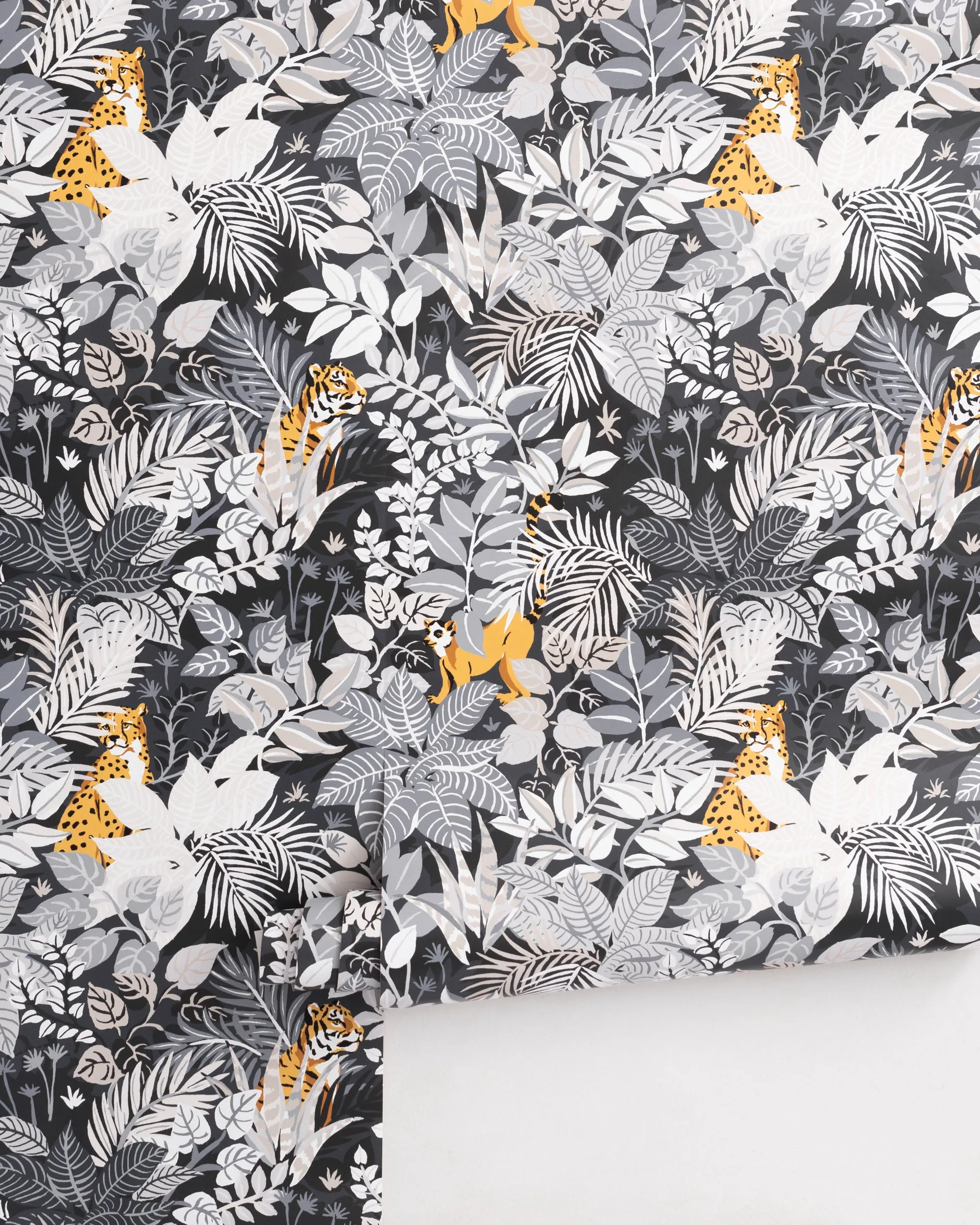 Tropical Oasis - Peel & Stick Wallpaper - Charcoal