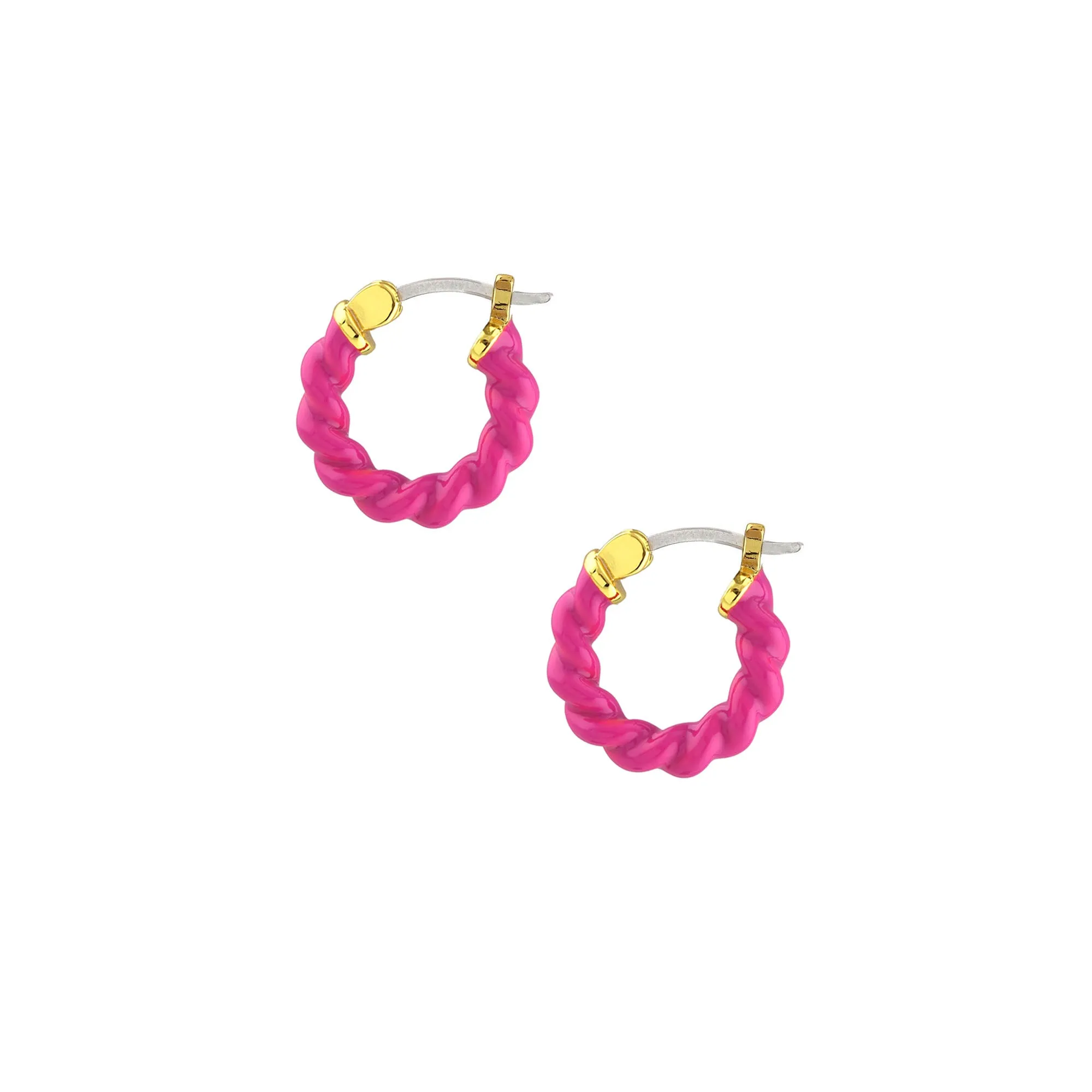 Twist Enamel Hoop Earrings