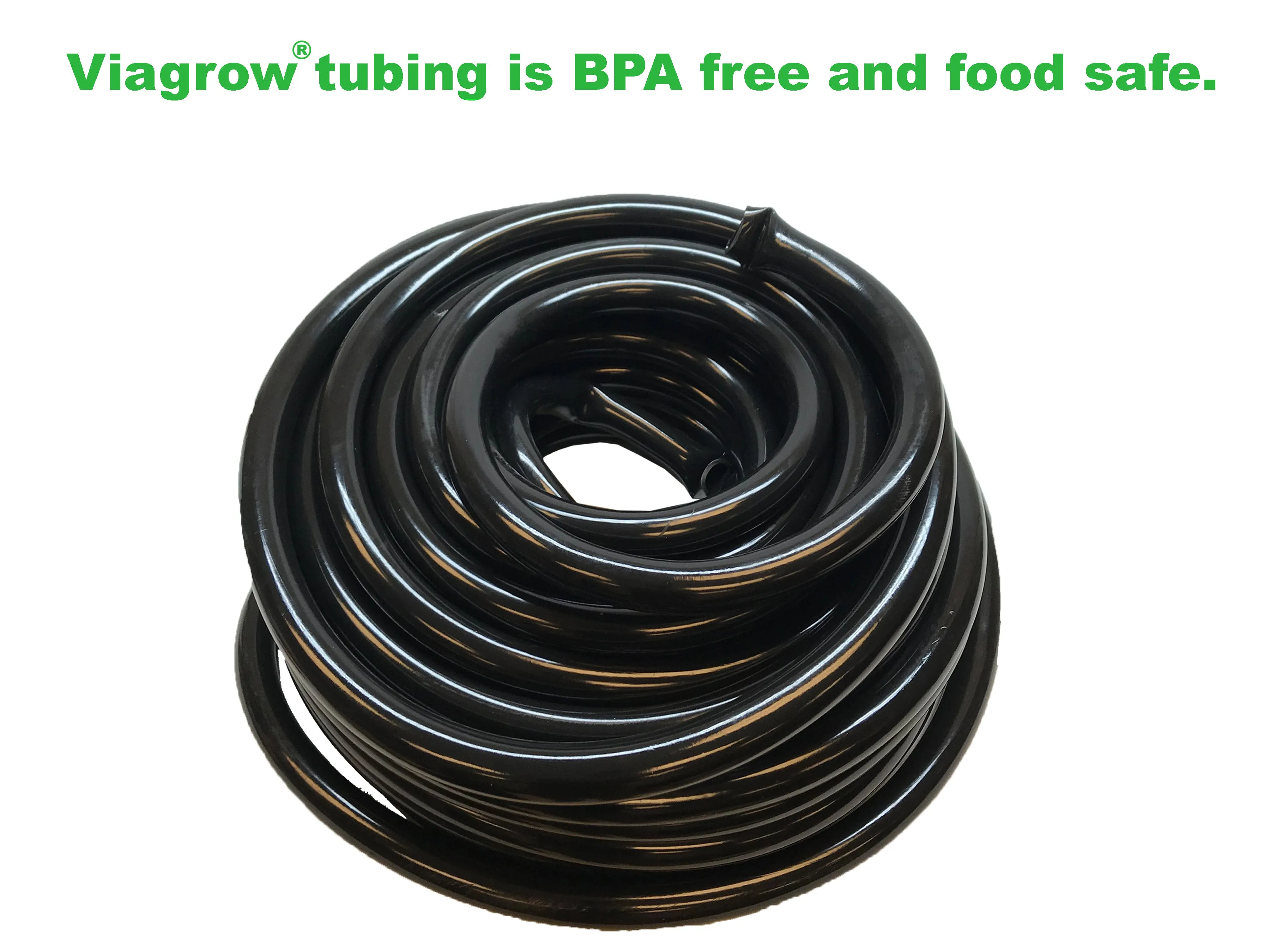 Viagrow Vinyl Multipurpose Irrigation Tubing(100ft, 3/4 inch ID-1 inch OD), Black (EA)