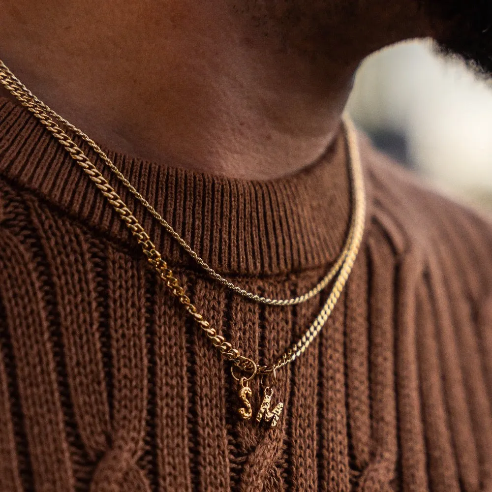 Vintage Gold Initial Necklace