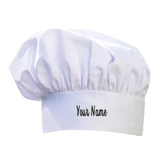 White Chef Hat With Student Name